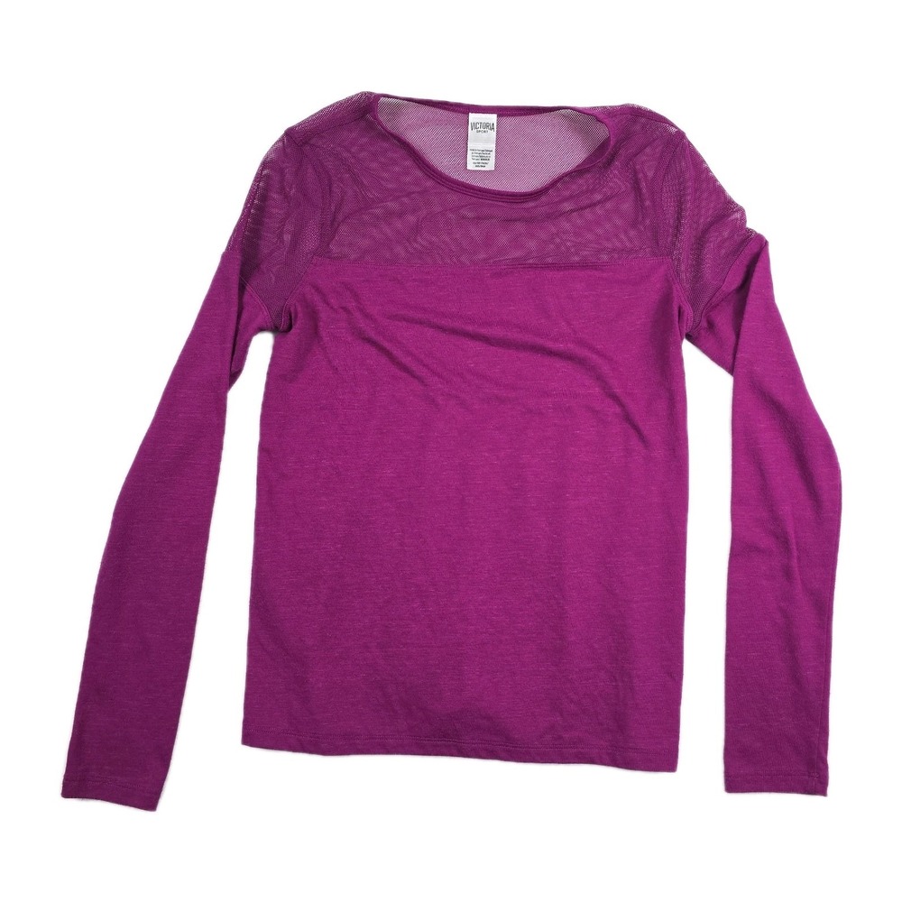 Victoria's Secret Sport Mesh Magenta Top Size Extra Small‎ Long Sleeve
